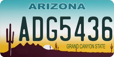 AZ license plate ADG5436