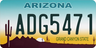 AZ license plate ADG5471