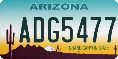 AZ license plate ADG5477