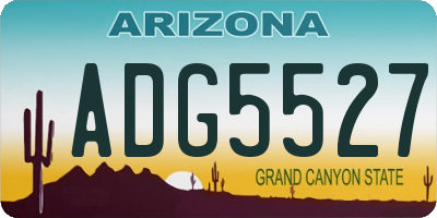 AZ license plate ADG5527