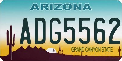 AZ license plate ADG5562