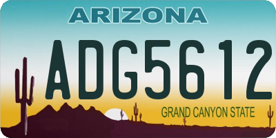 AZ license plate ADG5612