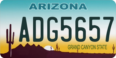AZ license plate ADG5657