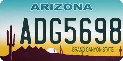 AZ license plate ADG5698