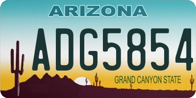 AZ license plate ADG5854