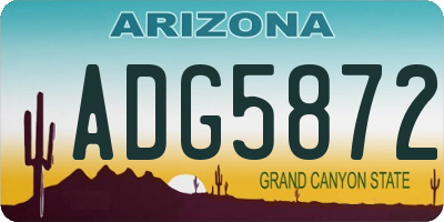 AZ license plate ADG5872