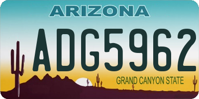 AZ license plate ADG5962