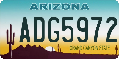 AZ license plate ADG5972