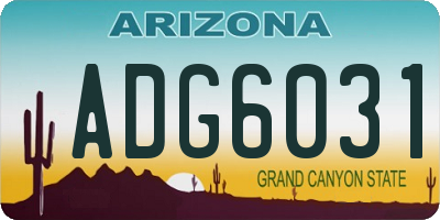 AZ license plate ADG6031