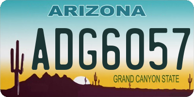 AZ license plate ADG6057