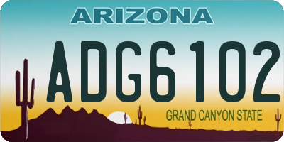 AZ license plate ADG6102