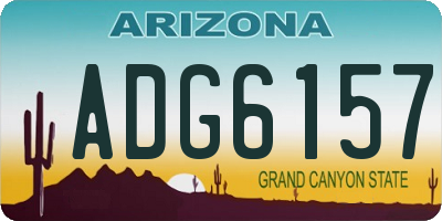 AZ license plate ADG6157