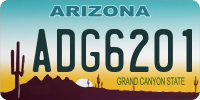 AZ license plate ADG6201