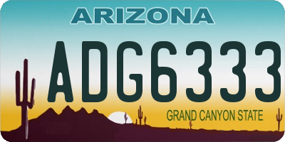 AZ license plate ADG6333