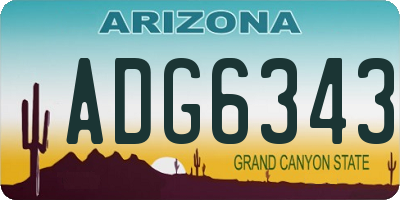 AZ license plate ADG6343