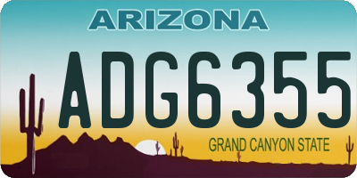 AZ license plate ADG6355