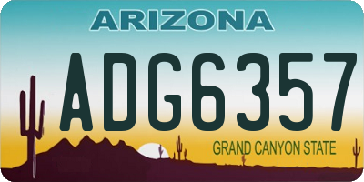 AZ license plate ADG6357