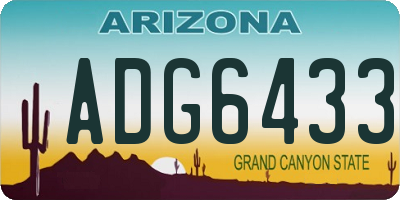 AZ license plate ADG6433