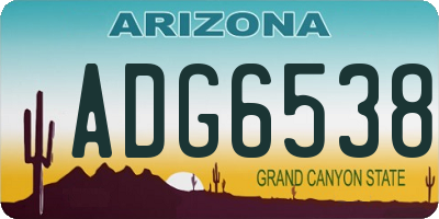 AZ license plate ADG6538