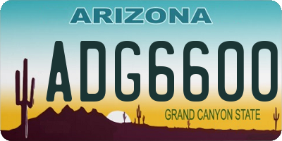 AZ license plate ADG6600