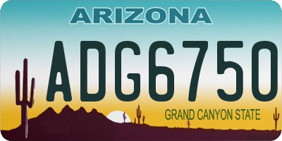 AZ license plate ADG6750