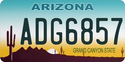AZ license plate ADG6857