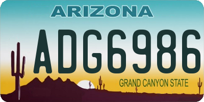 AZ license plate ADG6986