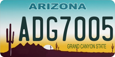 AZ license plate ADG7005