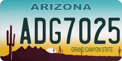 AZ license plate ADG7025