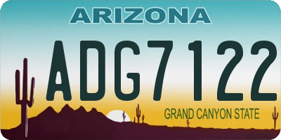 AZ license plate ADG7122