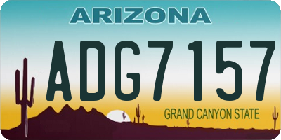 AZ license plate ADG7157