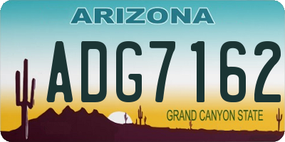 AZ license plate ADG7162
