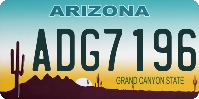 AZ license plate ADG7196
