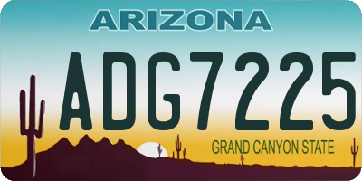 AZ license plate ADG7225
