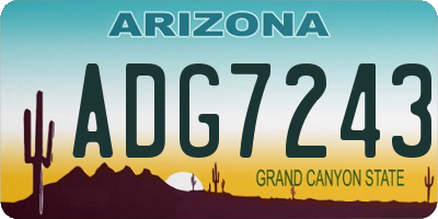 AZ license plate ADG7243