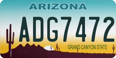 AZ license plate ADG7472
