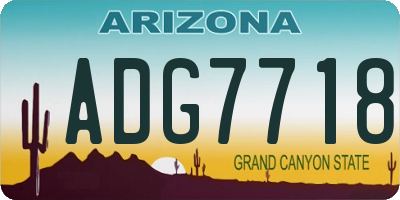 AZ license plate ADG7718