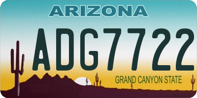 AZ license plate ADG7722