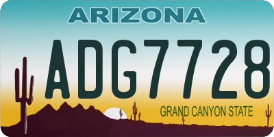 AZ license plate ADG7728