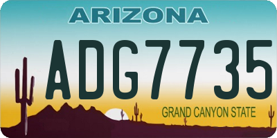 AZ license plate ADG7735