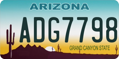 AZ license plate ADG7798