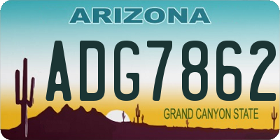AZ license plate ADG7862