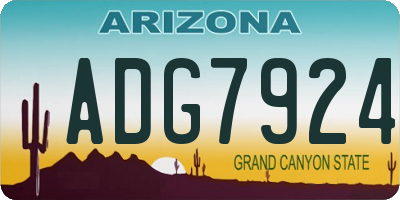 AZ license plate ADG7924