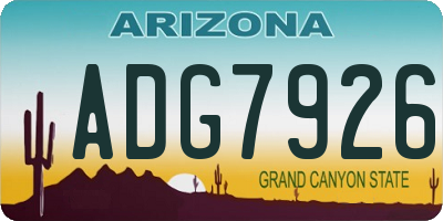 AZ license plate ADG7926