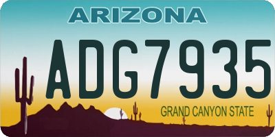 AZ license plate ADG7935