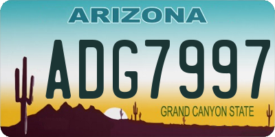 AZ license plate ADG7997