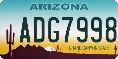 AZ license plate ADG7998