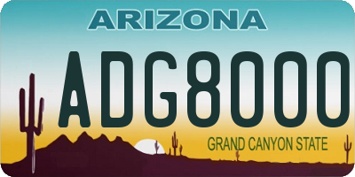 AZ license plate ADG8000