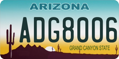 AZ license plate ADG8006