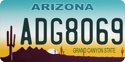 AZ license plate ADG8069